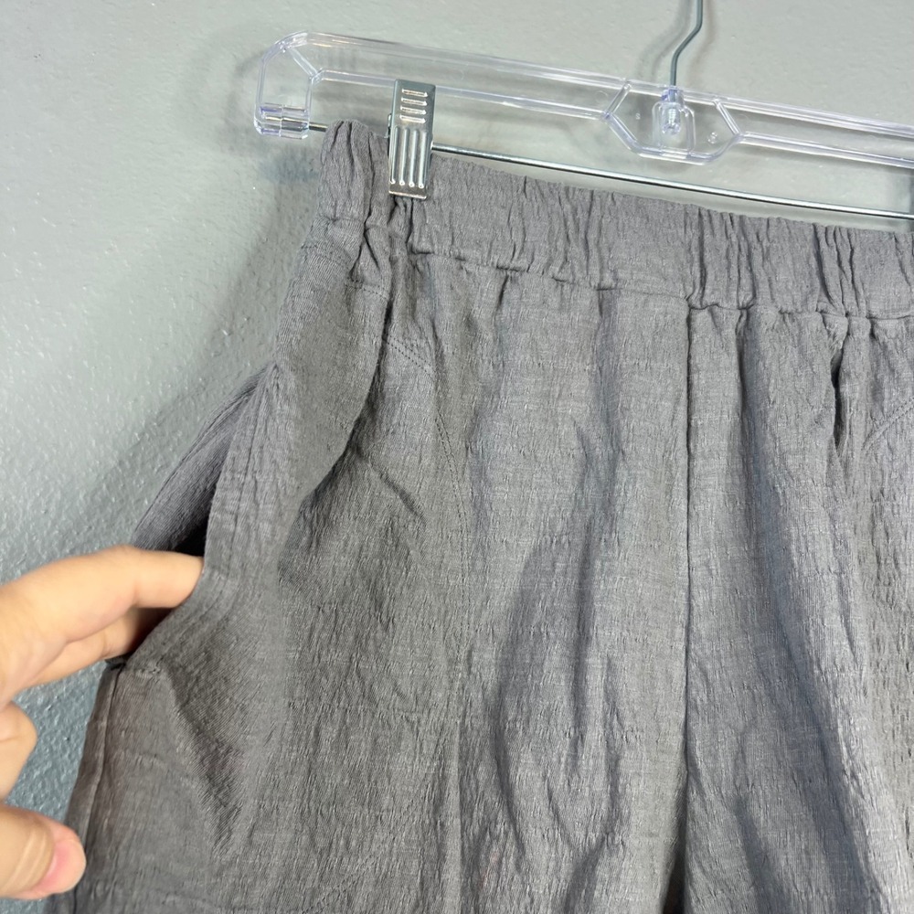 Free‎ People Beach Twyla Shorts Sz XS Gray Ruffle Hem Textured Cotton Blend - Picture 8 of 10
